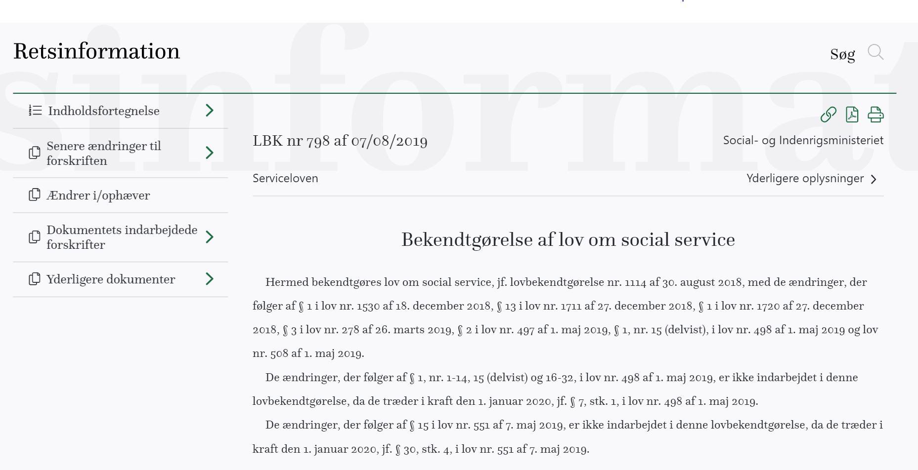 Opgaver udfra serviceloven